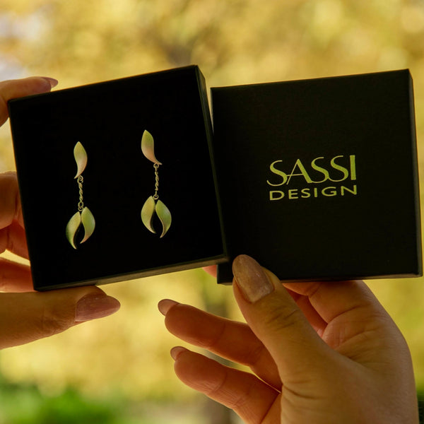 Syksy - hopea korvakorut  - Neljä vuodenaikaa