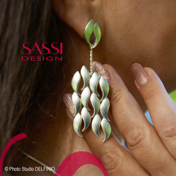 Syksy - hopea korvakorut - Neljä vuodenaikaa