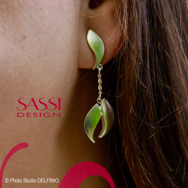 Syksy - hopea korvakorut  - Neljä vuodenaikaa