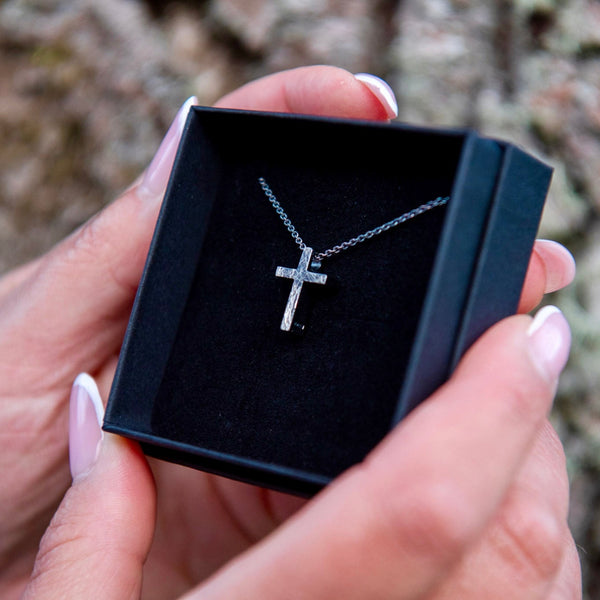 Rock - hopea risti - pieni - oksidoitu