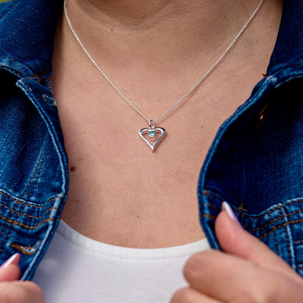 Sydän - hopea riipus - cubic zirconia