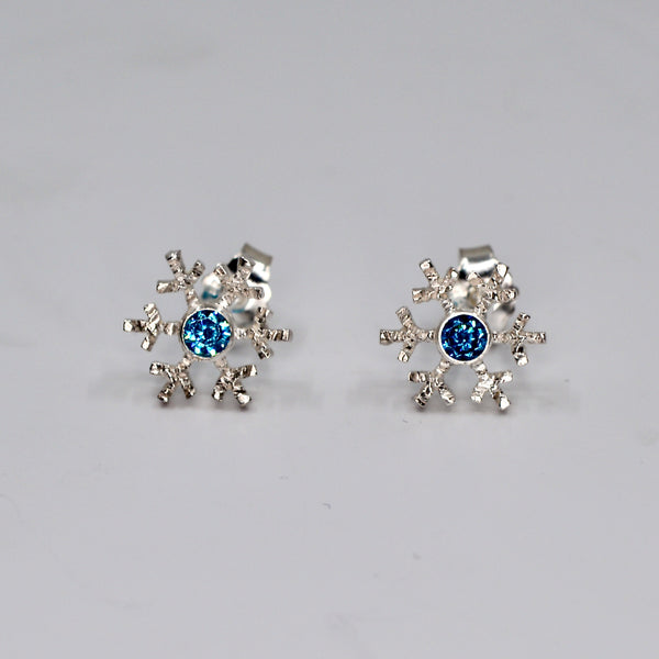 Lumihiutale - hopea korvakorut - cubic zirconia
