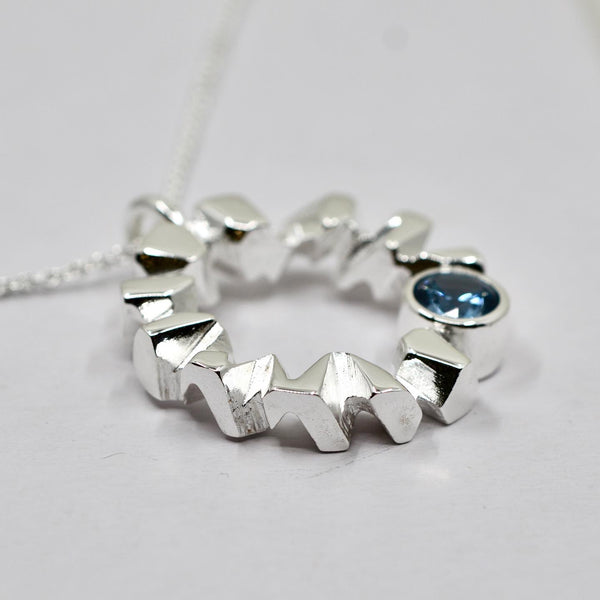 Sininen Hetki - hopea riipus - cubic zirconia