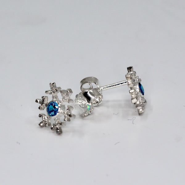 Lumihiutale - hopea korvakorut - cubic zirconia