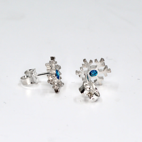 Lumihiutale - hopea korvakorut - cubic zirconia