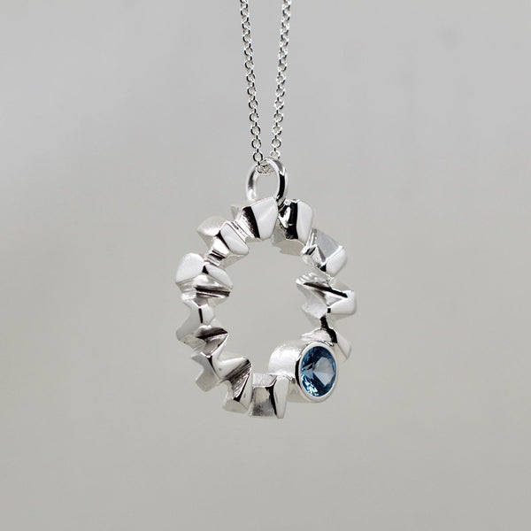 Sininen Hetki - hopea riipus - cubic zirconia