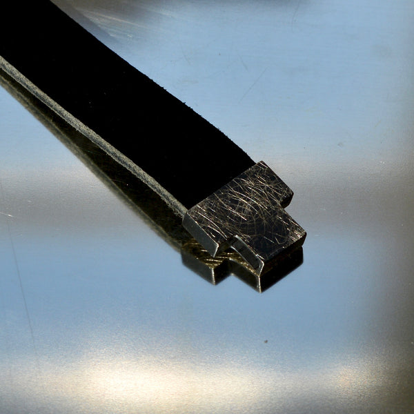 Rock - hopealukko - oksidoitu - nahka rannekoru