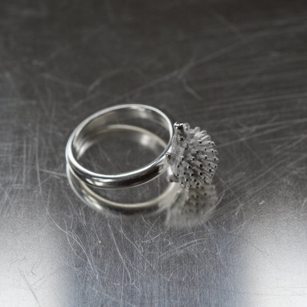 Siili - hopea sormus