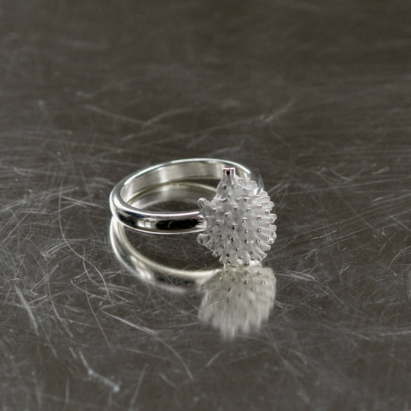 Siili - hopea sormus