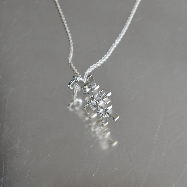 Lumihiutale- hopeariipus - cubic zirconia