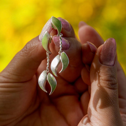 Syksy - hopea korvakorut  - Neljä vuodenaikaa