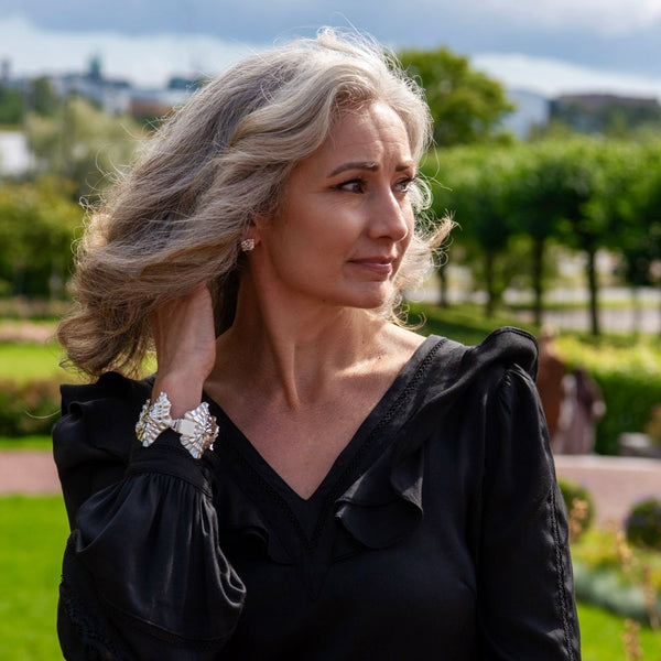 Maa - hopea korvakorut - tappikiinnitys - Elementit